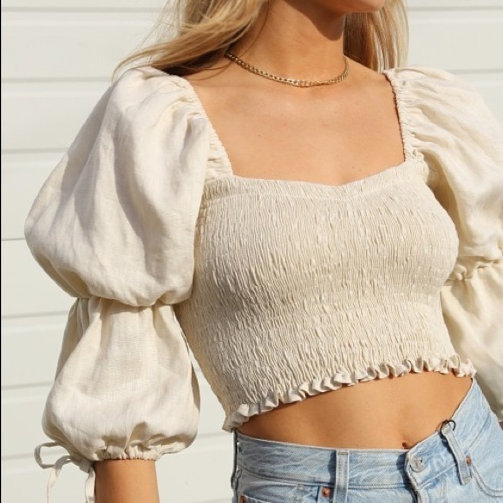 Faithfull the Brand Harlyn Top in Plain Coconut XL